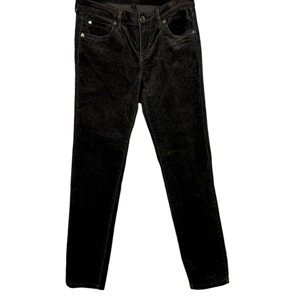 Kut from the Kloth Diana Stretch Corduroy Skinny Jeans Pants Black 5-Pocket 12 - Picture 7 of 7